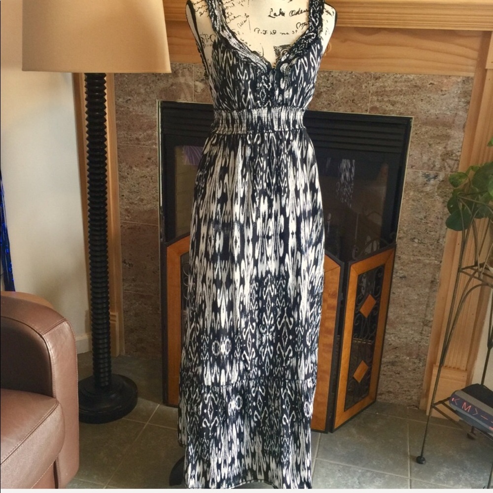 AB Studio Black & White Maxi Dress